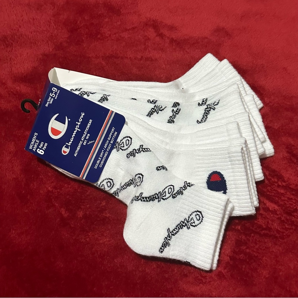 Champion Women’s Ankle 6 Pairs Socks Shoe Size 5-9